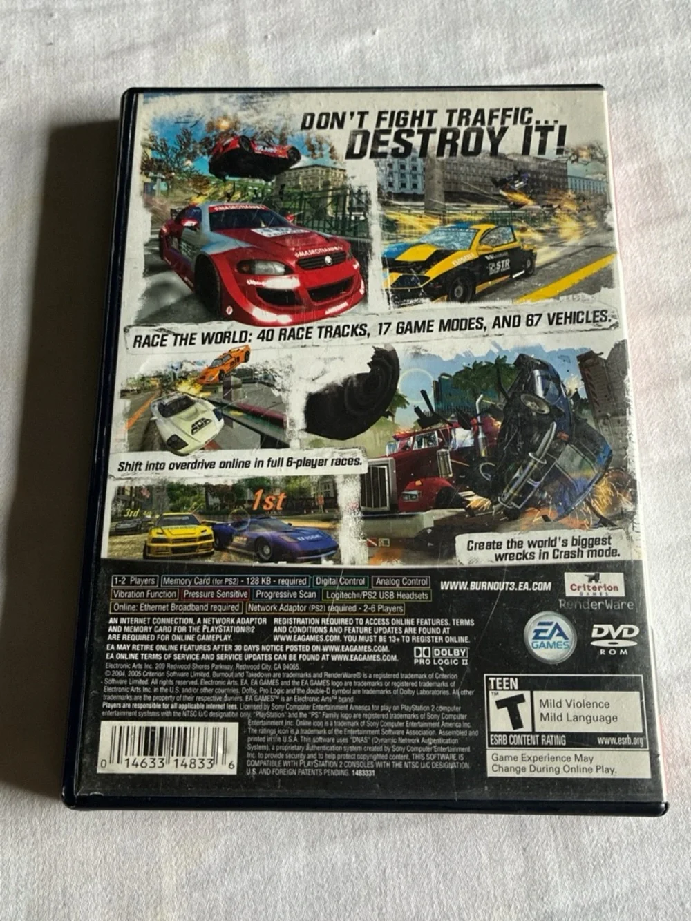 Sony PlayStation 2 Burnout 3: Takedown — Red, White & Orange Cover Works